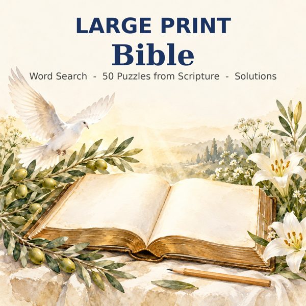 Large Print Bible Word Search - 50 Puzzles