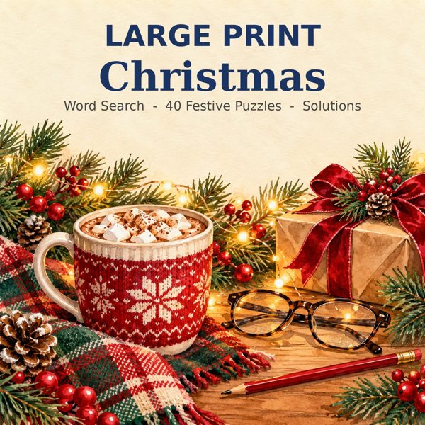 Large Print Christmas Word Search - 40 Puzzles