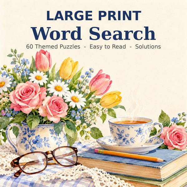 Large Print Word Search - 60 Themed Puzzles